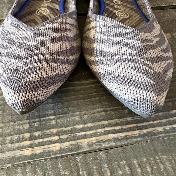 Rothy’s The Point Gray Zebra Shoes Slip On Flat Women’s Size 9 - Picture 4 of 12